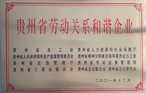 喜訊！川恒股份榮獲 “2021年度貴州省勞動(dòng)關(guān)系和諧企業(yè)” 稱號(hào)